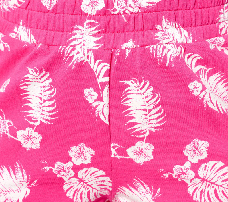 Quacker Factory Printed Palm Pull-On French Terry Short — View 3
