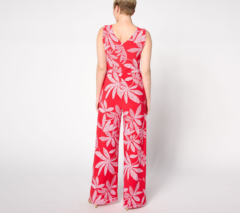 Dennis Basso Petite Printed Italia Knit Jumpsuit — View 8