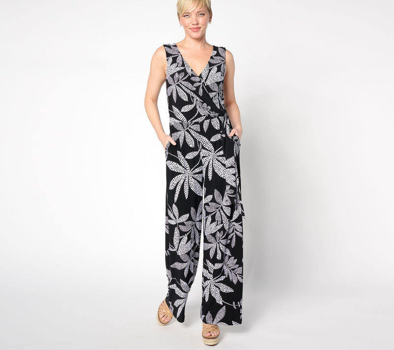 Dennis Basso Petite Printed Italia Knit Jumpsuit — View 7