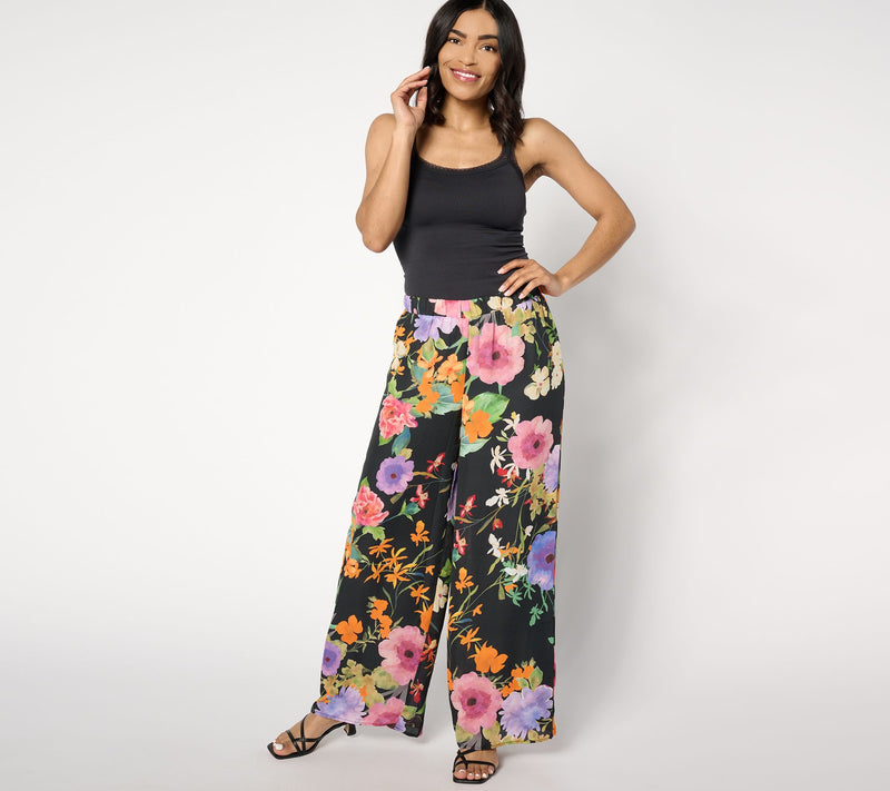 Dennis Basso Regular Italia Knit Printed Flowy Pant — View 9