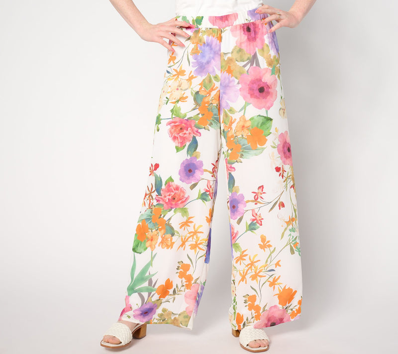Dennis Basso Regular Italia Knit Printed Flowy Pant — View 7