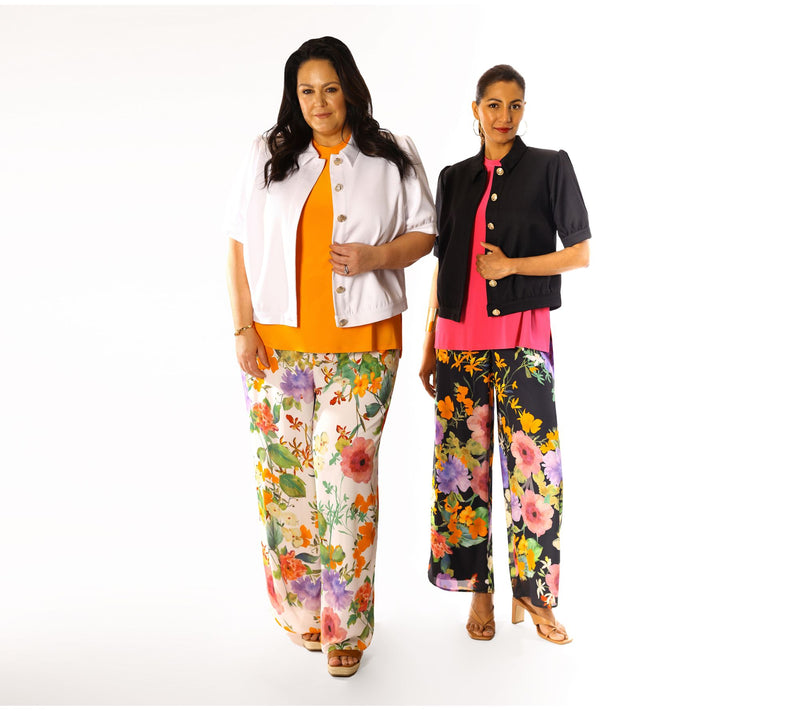 Dennis Basso Regular Italia Knit Printed Flowy Pant — View 10