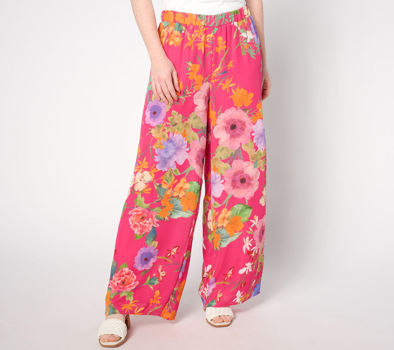 Dennis Basso Petite Italia Knit Printed Flowy Pant — View 5