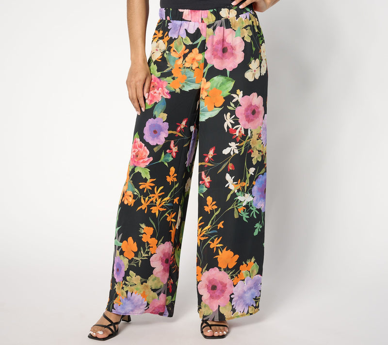 Dennis Basso Petite Italia Knit Printed Flowy Pant — View 3