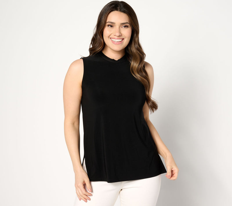 Dennis Basso Italia Knit Sleeveless Mock Neck Top — View 11