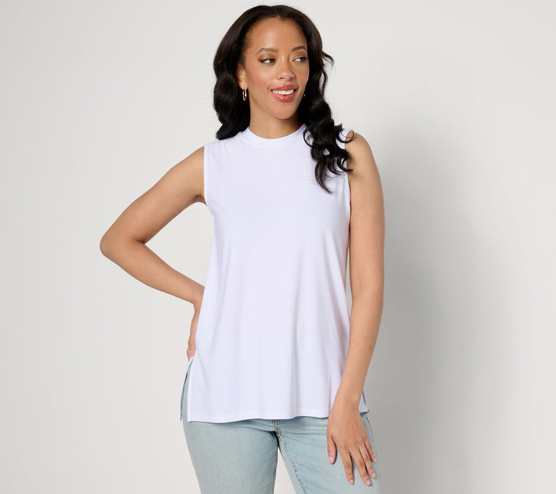 Dennis Basso Italia Knit Sleeveless Mock Neck Top — View 5
