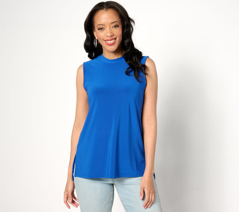 Dennis Basso Italia Knit Sleeveless Mock Neck Top — View 9
