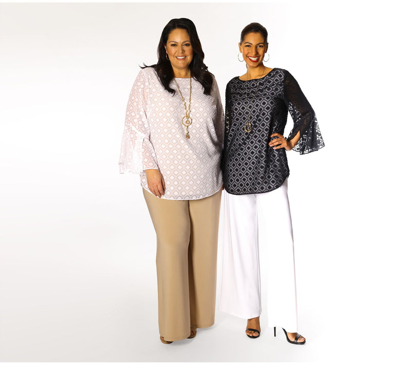 Dennis Basso Bateau Neck Tunic with Flounce Sleeves — View 6