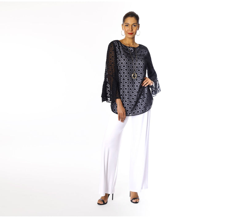 Dennis Basso Bateau Neck Tunic with Flounce Sleeves — View 7