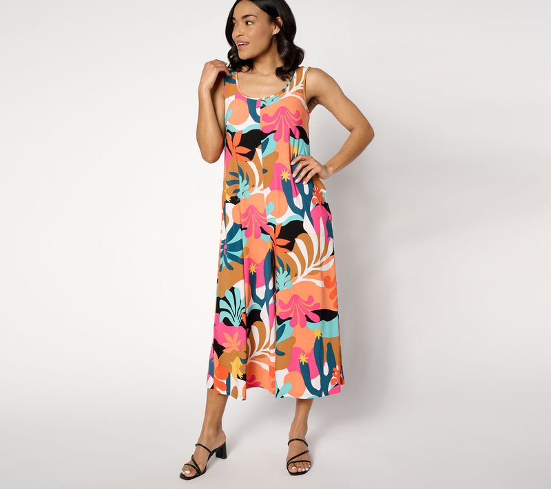 Women with Control Regular Como Jersey Wide-Leg Crop Jumpsuit — Main view