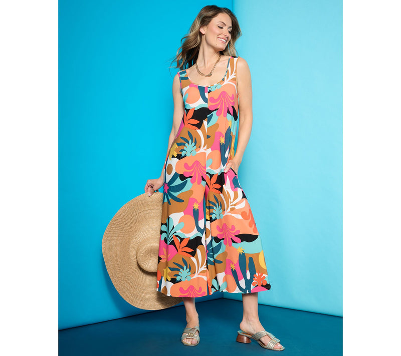 Women with Control Regular Como Jersey Wide-Leg Crop Jumpsuit — View 19