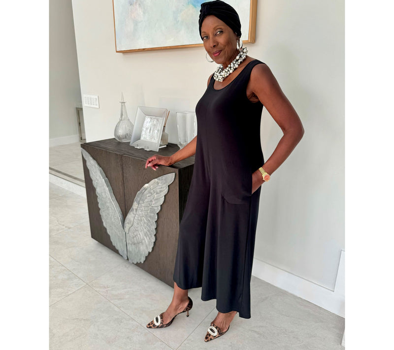 Women with Control Petite Como Jersey Wide-Leg Crop Jumpsuit — View 18