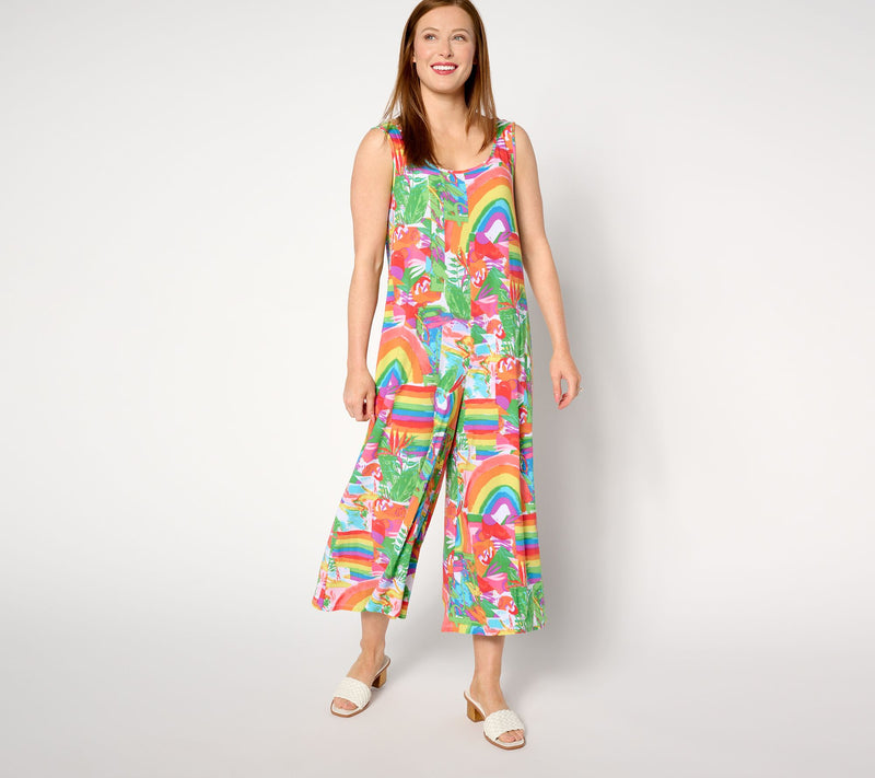 Women with Control Petite Como Jersey Wide-Leg Crop Jumpsuit — View 9