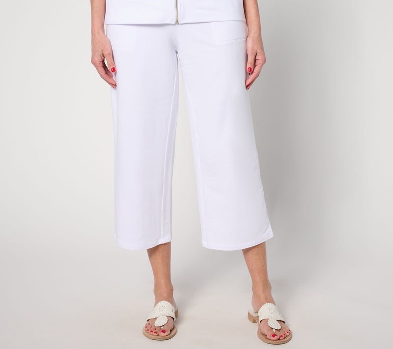 Belle Beach by Kim Gravel Regular French Terry Cropped Pant — View 9