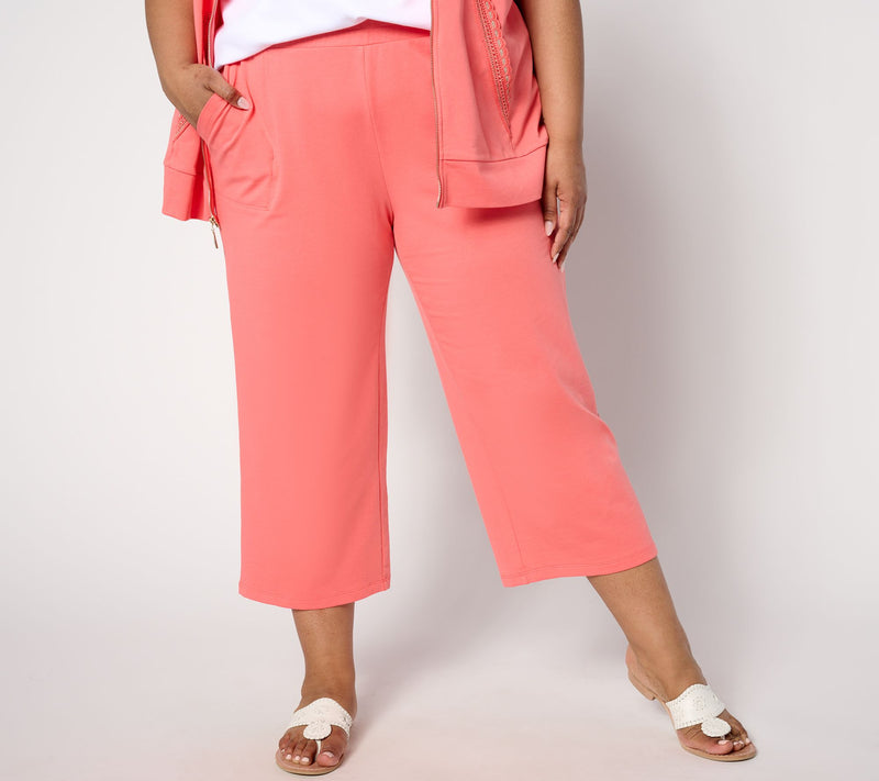 Belle Beach by Kim Gravel Petite French Terry Cropped Pant — View 5