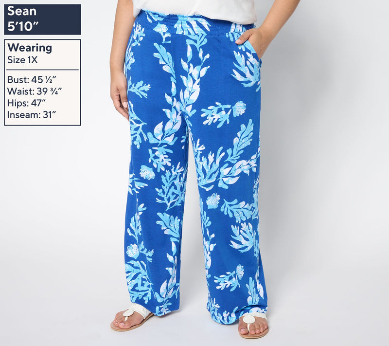 Denim & Co. Beach Regular Jersey Full Length Wide Leg Pant — View 22