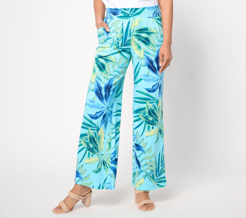 Denim & Co. Beach Regular Jersey Full Length Wide Leg Pant — View 9