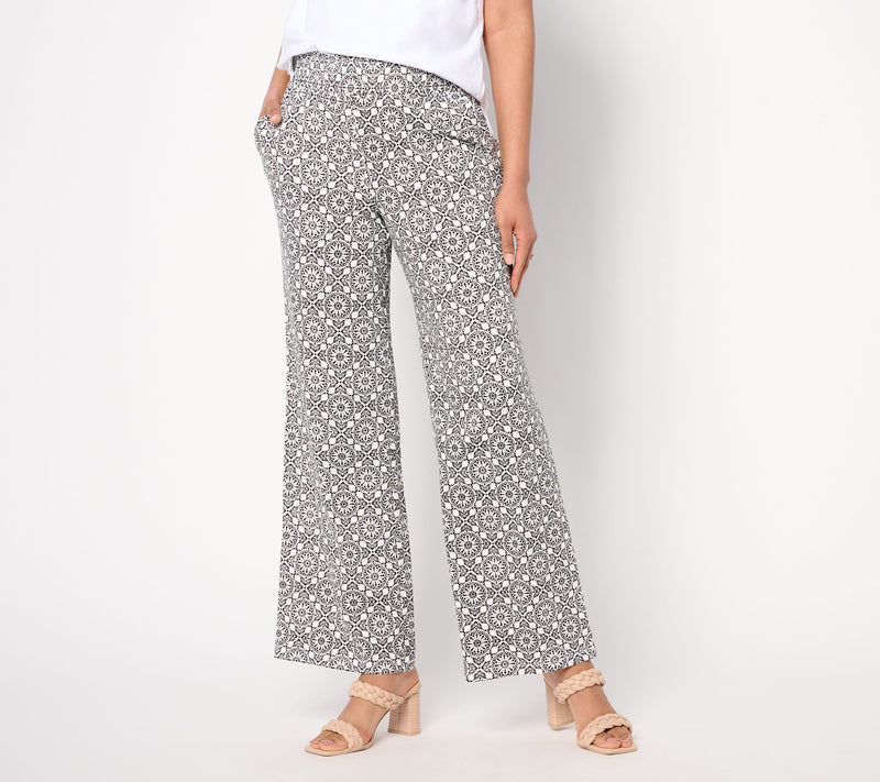 Denim & Co. Beach Tall Jersey Full Length Wide Leg Pant — View 25