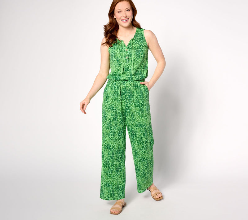 Denim & Co. Beach Petite Knit Sleeveless Jumpsuit — View 5