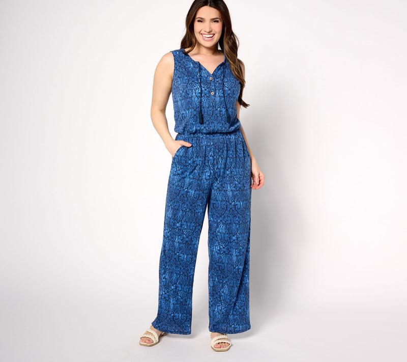 Denim & Co. Beach Petite Knit Sleeveless Jumpsuit — View 7