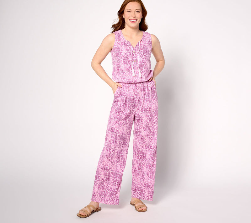 Denim & Co. Beach Petite Knit Sleeveless Jumpsuit — View 9
