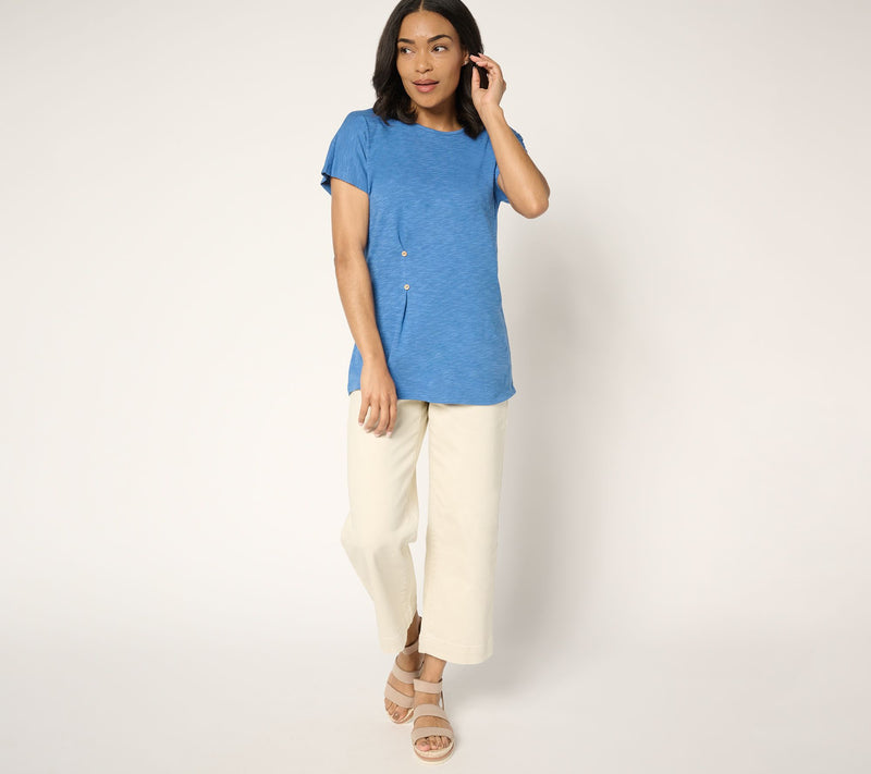 Denim & Co. Regular Linen Blend Dolman Sleeve Tunic — View 15