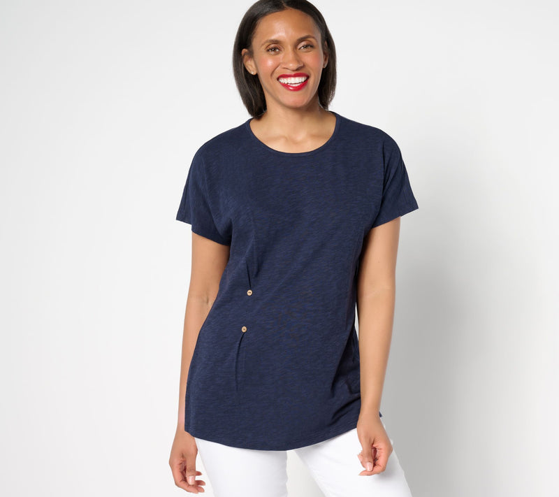 Denim & Co. Regular Linen Blend Dolman Sleeve Tunic — View 7