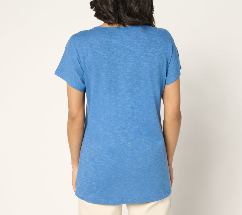 Denim & Co. Regular Linen Blend Dolman Sleeve Tunic — View 14