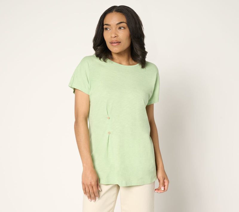 Denim & Co. Regular Linen Blend Dolman Sleeve Tunic — View 19
