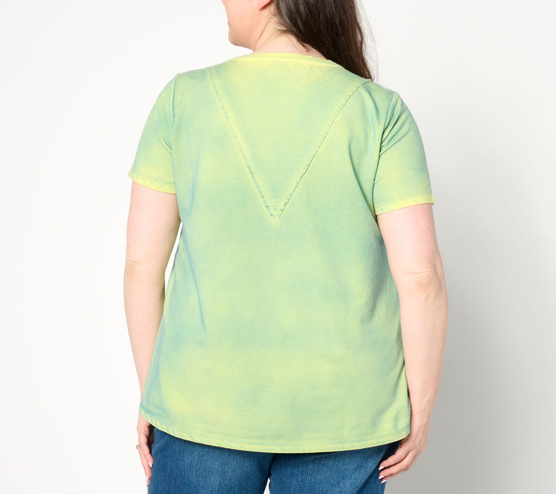 LOGO Life by Lori Goldstein French Terry Short Sleeve Top — View 4