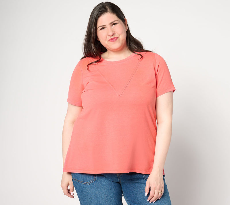 LOGO Life by Lori Goldstein French Terry Short Sleeve Top — View 8