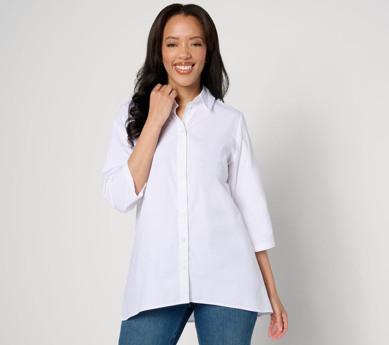 Denim & Co. High Low Button Down A-Line Tunic — View 9