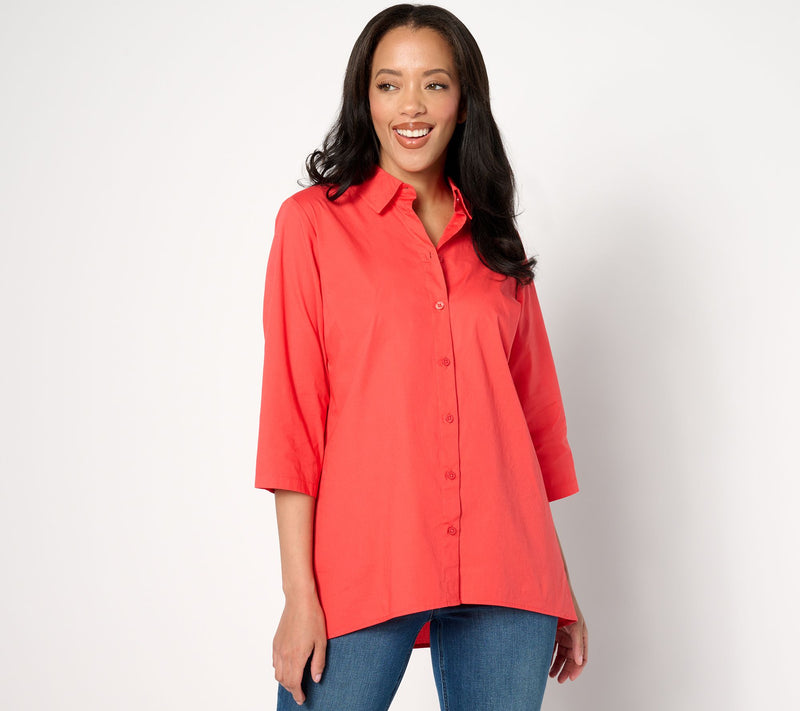 Denim & Co. High Low Button Down A-Line Tunic — View 11