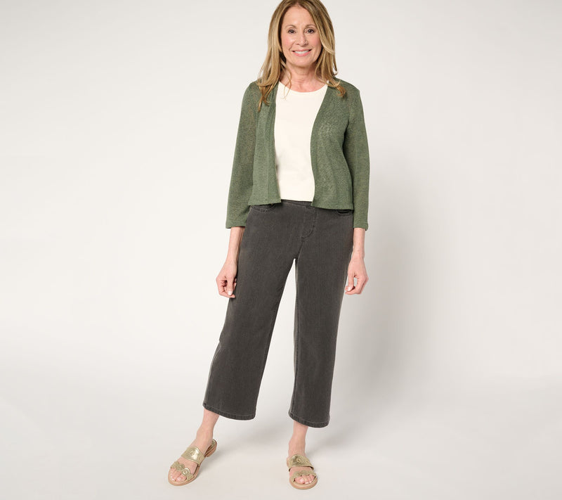 Denim & Co. Essentials Slub Knit 3/4 Sleeve Shrug Cardigan — View 15