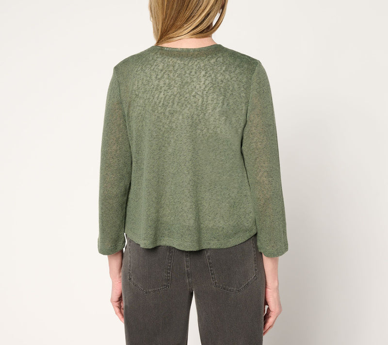 Denim & Co. Essentials Slub Knit 3/4 Sleeve Shrug Cardigan — View 14