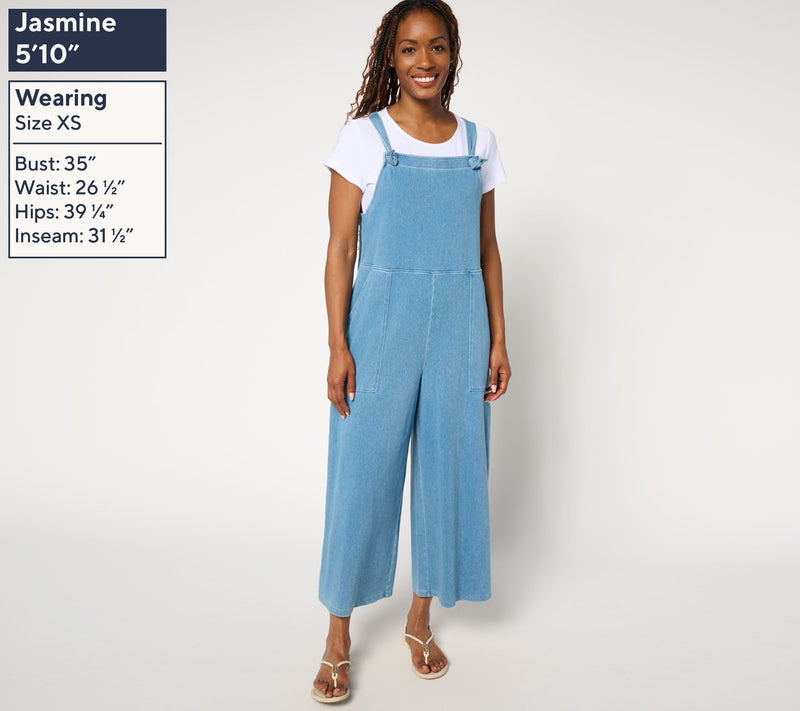 Women with Control Regular Prime Stretch 2 Denim Overalls with Tee — View 10