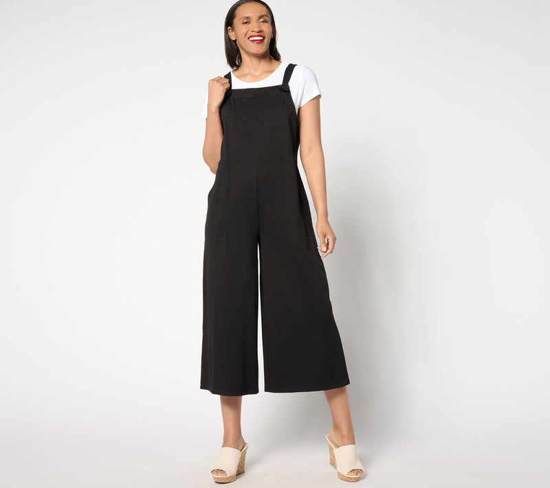 Women with Control Petite Prime Stretch 2 Denim Overalls w/ Tee — View 7