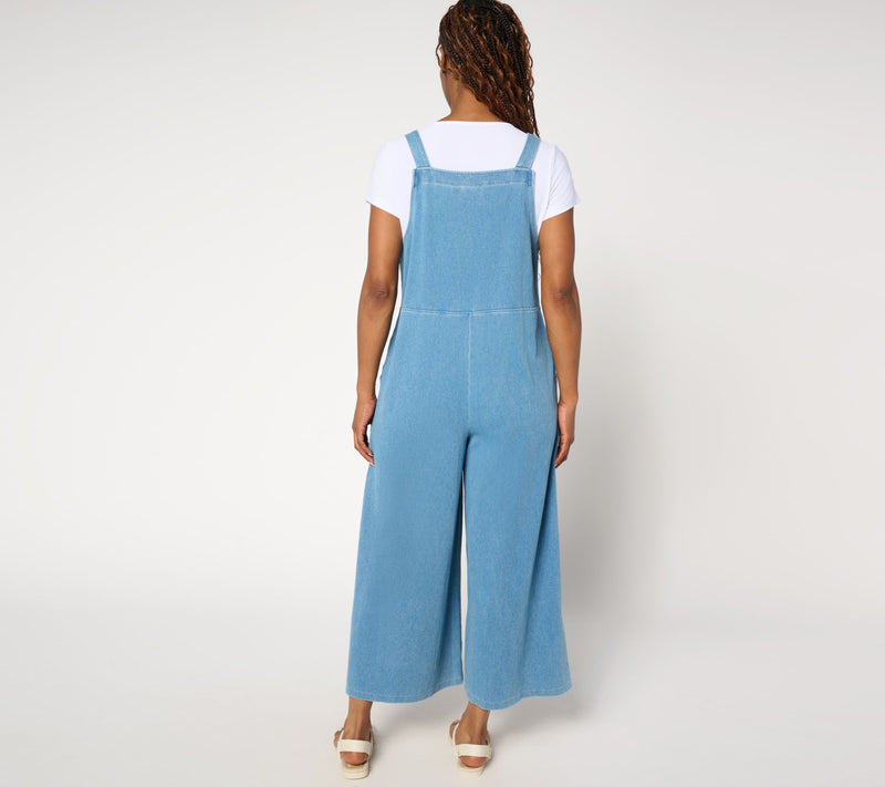 Women with Control Petite Prime Stretch 2 Denim Overalls w/ Tee — View 12