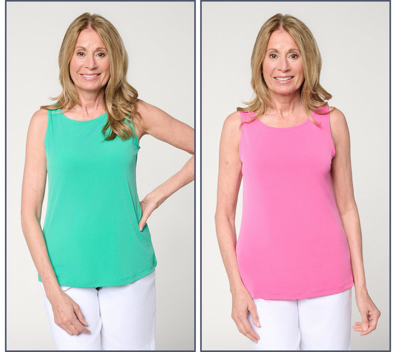 Susan Graver Modern Essentials Set of 2 Liquid Knit Tank Tops — Main view