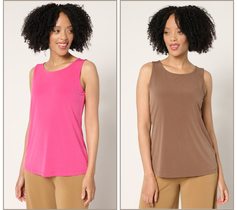 Susan Graver Modern Essentials Set of 2 Liquid Knit Tank Tops — View 21