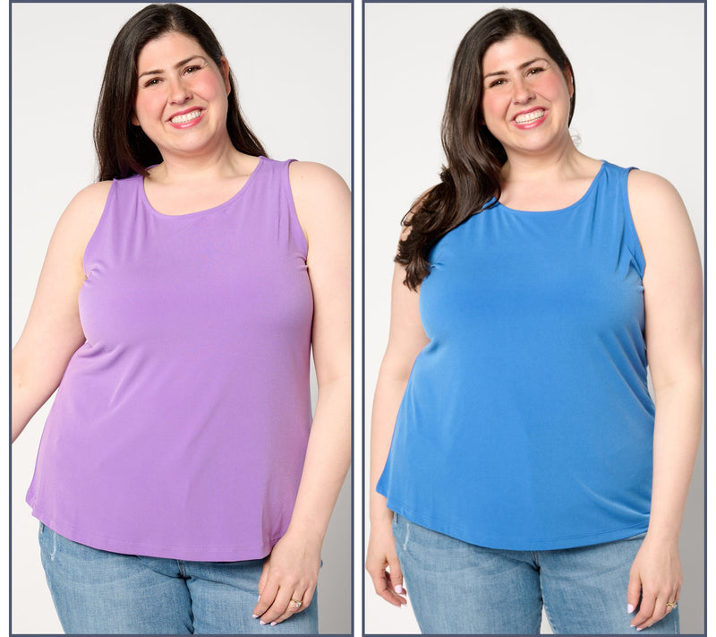 Susan Graver Modern Essentials Set of 2 Liquid Knit Tank Tops — View 5