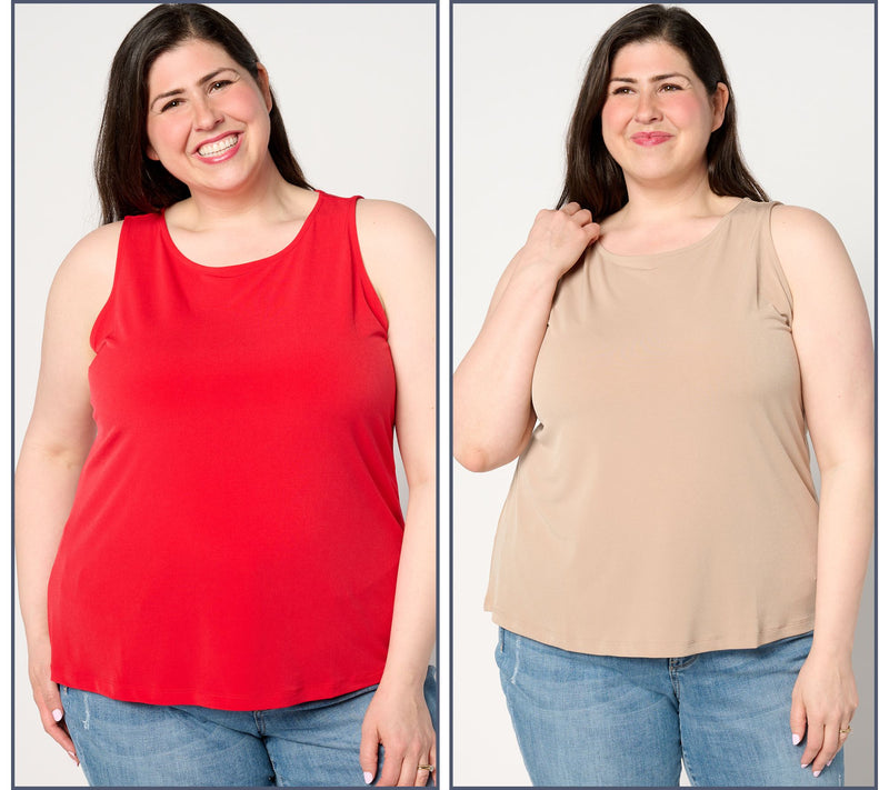 Susan Graver Modern Essentials Set of 2 Liquid Knit Tank Tops — View 7