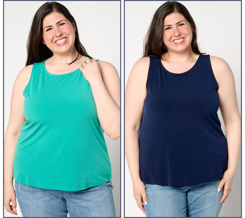 Susan Graver Modern Essentials Set of 2 Liquid Knit Tank Tops — View 3