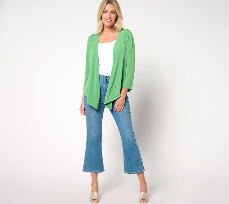 Susan Graver Every Day Liquid Knit 3/4 Sleeve Signature Shrug — View 13
