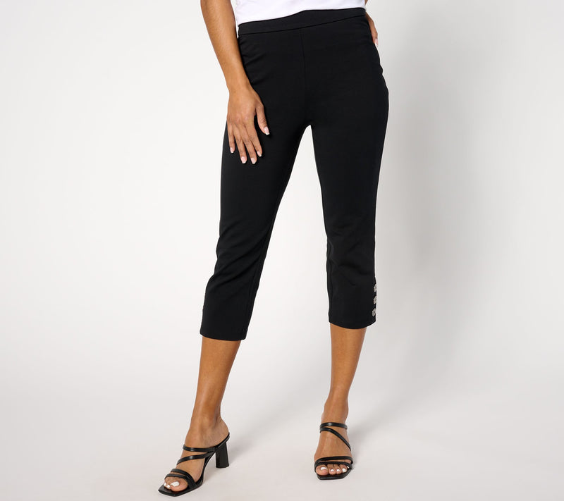 Susan Graver Weekend Regular Premium Stretch Slim Leg Capri Pant — View 9