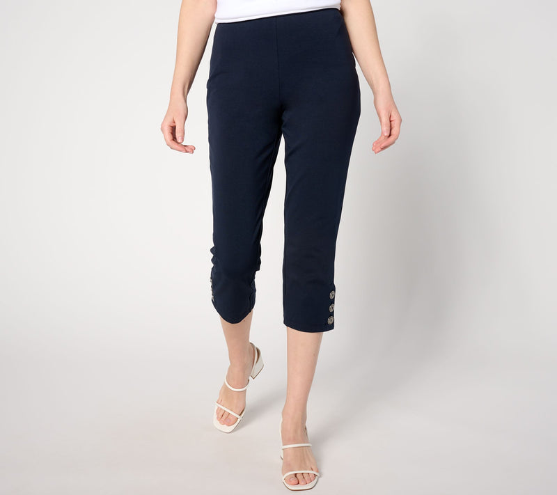 Susan Graver Weekend Regular Premium Stretch Slim Leg Capri Pant — View 3