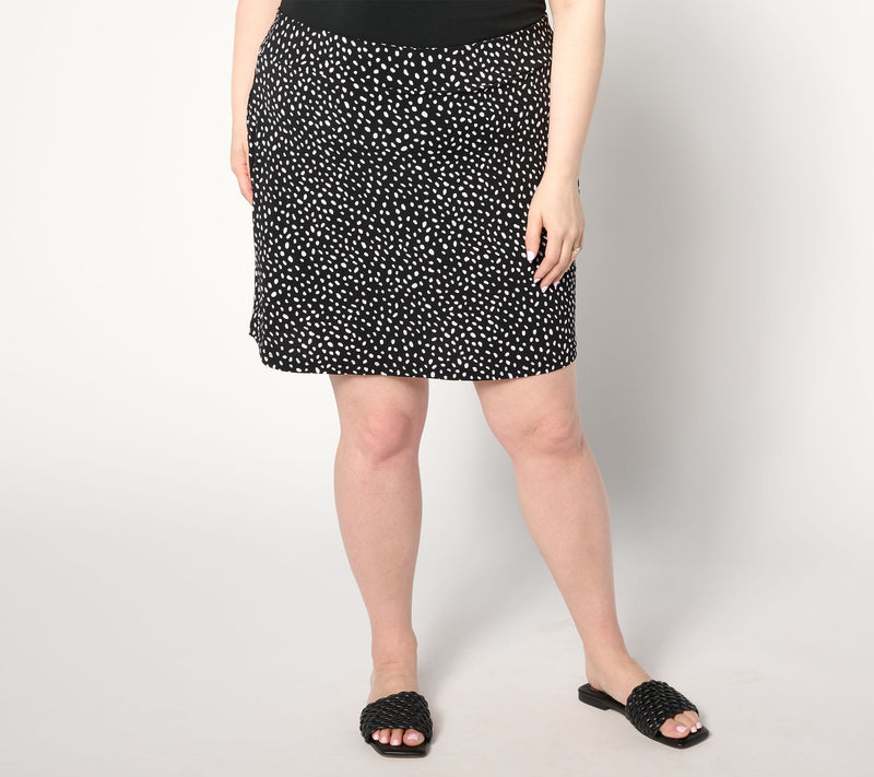 Susan Graver Printed Liquid Knit Pull-On Skort — View 9