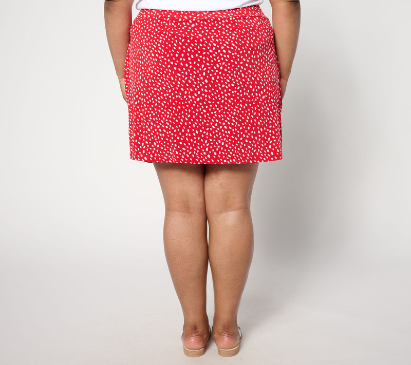 Susan Graver Printed Liquid Knit Pull-On Skort — View 10