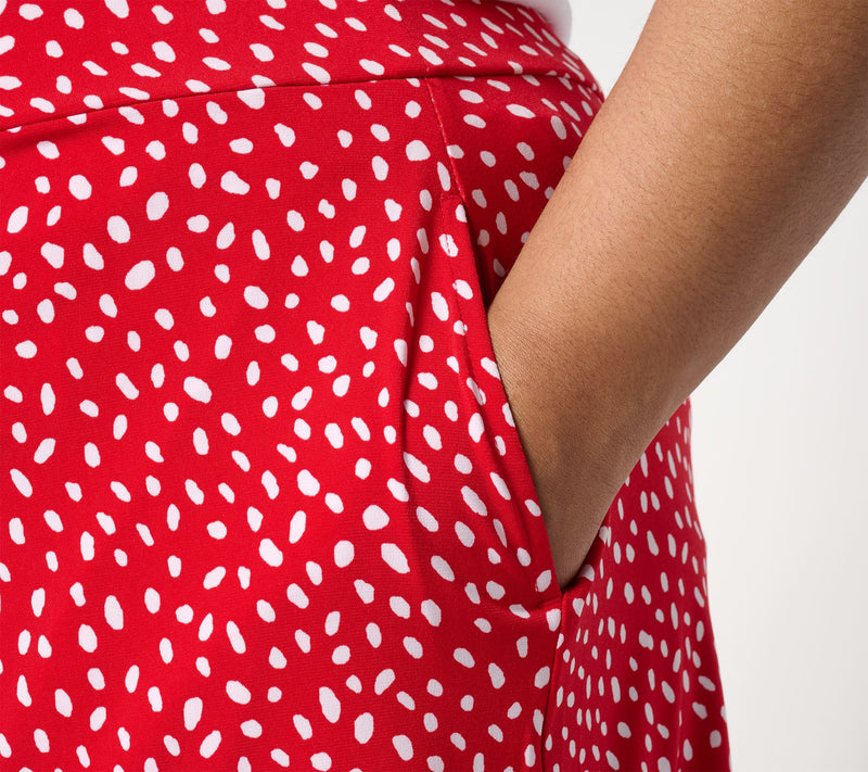 Susan Graver Printed Liquid Knit Pull-On Skort — View 12
