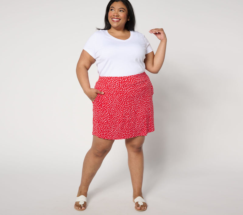 Susan Graver Printed Liquid Knit Pull-On Skort — View 11